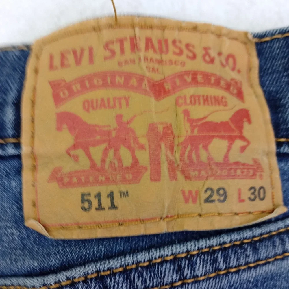 Levi's 511‎ Slim Jeans Men's Straight leg W29 L30 Blue Denim  Pocket Flaw